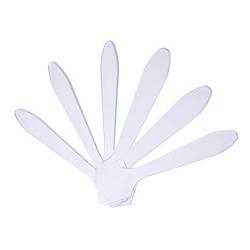 XUANSHUO Disposable Cosmetic Spatula,Mini Facial Cream Makeup Mask Stick Spoon, Plastic Scoop for Mixing and Sampling(Translucent white,100 pcs)