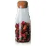 1Pcs 200ml 6.7 oz Clear High Borosilicate Glass Food Storage Bottle with Cork Stopper Heatable Empty Jars Container Sealed Dispenser for Nuts Cereal Bean Scented Tea