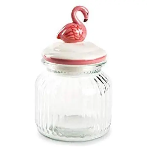 Excelsa Tropical Glasbehälter mit Deckel, Rosa, 650 ml