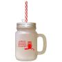 Red Saw An Owl Up On Tree Looked Them He Looked Me Owl Frosted Glass Mason Jar With Straw