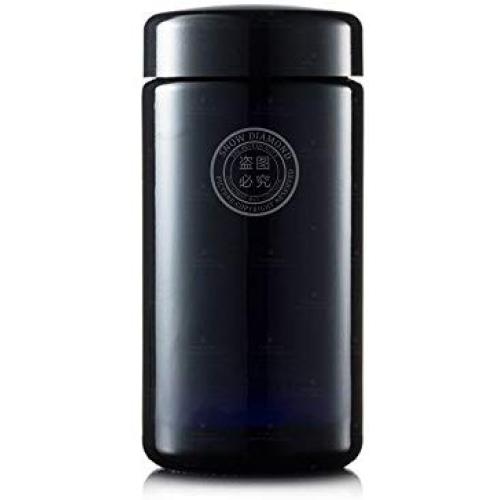 Snow Diamond Tall Extra Large 500ml (17 fl oz) Black Violet Ultraviolet Glass Wide Mouth Screw Top Jar Premium UV Protected Storage and Smell Proof Herb Container (1, 500ml)