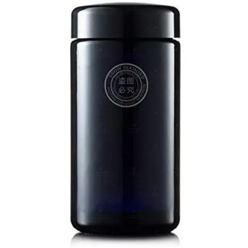 Snow Diamond Tall Extra Large 500ml (17 fl oz) Black Violet Ultraviolet Glass Wide Mouth Screw Top Jar Premium UV Protected Storage and Smell Proof Herb Container (1, 500ml)