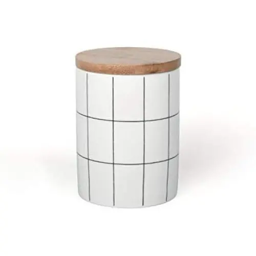Hoobar Ceramic Storage Jar with Bamboo Lid,Simple Style Sealed Tanks,Kitchen Food Storage Canisters for Coffee Beans,Tea and Grain (Large) Hoobar Ceramic Storage Jar with Bamboo Lid,Simple Style Sealed Tanks,Kitchen Food Storage Canisters for Coffee Beans,Tea and Grain (Large)