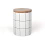 Hoobar Ceramic Storage Jar with Bamboo Lid,Simple Style Sealed Tanks,Kitchen Food Storage Canisters for Coffee Beans,Tea and Grain (Large)