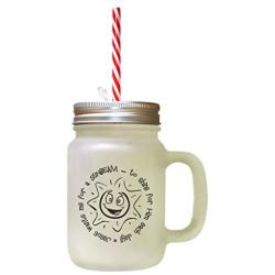 Black Jesus Wants Me Sunbeam Shine Him Each Day Frosted Glass Mason Jar With Straw