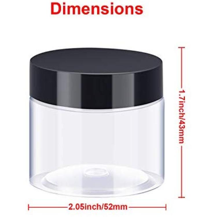 24 Pack Clear Plastic Round Storage Jars Wide-Mouth Plastic Containers Jars  with Lids for Storage