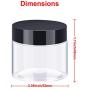 24 Pack Clear Plastic Round Storage Jars Wide-Mouth Plastic Containers Jars with Lids for Storage Liquid and Solid Products (2 OZ)
