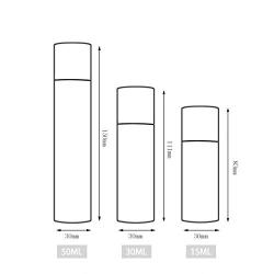 3 Pcs 15ML 0.5OZ White Airless Pump Press Bottle with Silver Coil Transparent Lid Empty Refillable Portable Buckle PP Container Cream Emulsion Essence Serum Vial Makeup Holder Pot Jar Pot