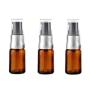 3Pcs Empty Refillable Brown Glass Cosmetic Pump Lotion Bottles Makeup Sample Packing Cream Lotion Bath Shower Conditioner Storage Container Dispenser Vial Pot(5ml/0.17oz)