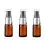 3er Set Leere, Wiederbefüllbare Braune Glas Kosmetik Pumpen Lotion Flaschen Make-up Probierpackung Cremelotion Duschgel Spülung Lagerbehälter Dosierflasche (5ml/0,17oz)