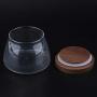 Dailymall Lebensmittel-Vorratsglas mit Walnussschütten für Tee, Kaffee, Gewürze – 500 ml