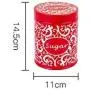 Kitchen Sealed Storage Tank Tea Cans Coffee Pot Sugar Bowl Container Metal Jars Seal Spice Organizer Storage,Red small