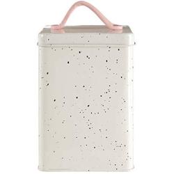 Premier Housewares Storage Canister, Galvanised Metal with Powder Coating, Split Leather Silver
