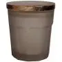 Bocal en verre HOUSIYU, Conteneur de stockage en verre transparent, Réservoir de stockage alimentaire étanche avec couvercle en bois, Adapté aux bocaux pour thé, biscuits, bonbons, gris.