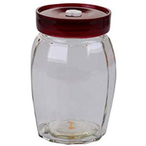 Kitchen Food Storage Jar Airtight Food Storage Kitchen Glass Jar Moisture-Proof Home Multi-Purpose Jam Bottle Cruet Storage Tank Glass Transparent Whole Grains, 1.2L