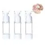 3Pcs 30ml/1oz Transparent Plastic Emulsion Bottles Refillable Vacuum Bottle with White Airless Pump Cosmetic Container Vials for Lotion Essence Emulsion Cream Essential Oil