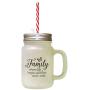 Black Family Where Life Begins Love Never Ends #3 Frosted Glass Mason Jar With Straw