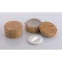 1PC 30G/1oz Empty Refillable Eco Bamboo Loose Powder Box Case Foundation Make-up Powder Puff Containers Jar Cosmetic Storage With Sifter and Sponge Puff for Makeup and Baby After-Bath Use