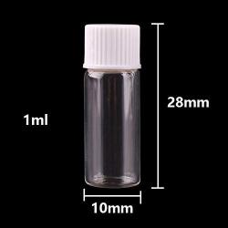 | Storage Bottles & Jars | 1028mm 1ml Mini Transparent Glass Bottles with White Plastic Screw Cap Tiny Jar Vials DIY Craft | by HUDITOOLS | 1 PCs