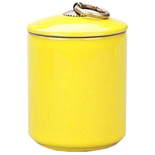 Kylin Express Ceramic Tea Coffee Container, Stylish Tea-Leaf Candy Storage Pot Tea Caddy Yellow #06