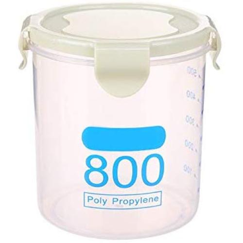 OUYAWEI for Kitchen Grain Storage Tank Box Transparent Sealed Plastic Jar Food Storage Container Green 800ml