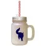 Silhouette de chat Maine Coon de la Marine #3 Bocal en verre glacé avec paillon Silhouette de chat Maine Coon de la Marine #3 Bocal en verre glacé avec paillon