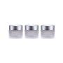 3PCS 30ml/1oz Refillable Frosted Clear Glass Jars With Silver Screw Lid And Inner Liner Empty Face Cream Container Holder Portable Makeup Sample Cream Lip Balm Lotion Storage Bottle