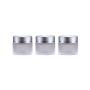 3PCS 10ml/0.34oz Refillable Frosted Clear Glass Jars With Silver Screw Lid And Inner Liner Empty Face Cream Container Holder Portable Makeup Sample Cream Lip Balm Lotion Storage Bottle