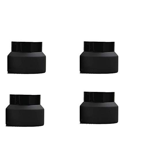 Empty Slanted Shoulder Glass Cream Boxes,Refillable Durable Cosmetic Container With Black Cap&Inner Cover Glass Cosmetic Lotion Jar,4pcs (50g)