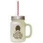 Brown Little Monsters Brush Their Teeth Frosted Glass Mason Jar With Straw