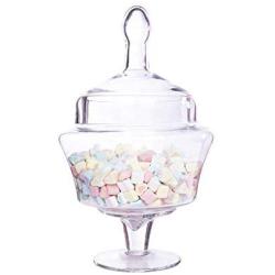 Apothecary Jars Glass Candy Jar European Household Transparent Large Capacity Storage Tank, Large:3.2L