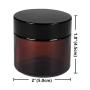 6 X 50g Round Amber Glass Jar Straight Sided Cream Jars w/black plastic lid cap inner liner for Salve Homemade lotion cosmetics