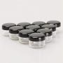 Xunlin 10 pcs Mini Cosmetic Empty Jar Pots Makeup Eye Face Cream Powder Container Acrylic Nail Art Sticks Bead Storage Round Holder Kit