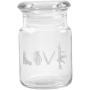 Clear Glass Herb Stash Jar with Lid 4.5 oz with LOVE Logo from Smoke Promos