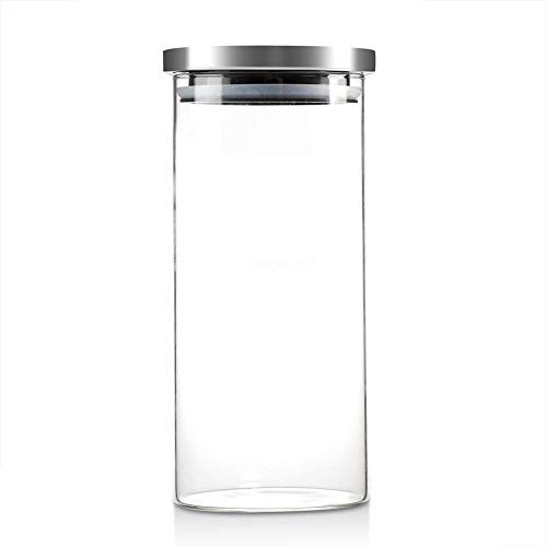 Bouteilles de Rangement en Verre – 1000ml, Bocal en Verre avec Couvercle en Acier Inox pour Café, Alimentation, Rangement de Cuisine Bouteilles de Rangement en Verre – 1000ml, Bocal en Verre avec Couvercle en Acier Inox pour Café, Alimentation, Rangement de Cuisine