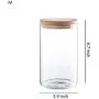 Clear Glass Storage Jar 60/47/34/24oz With Beech Wood Lid Set of 4 Glass Canister With Airtight Lid Food Storage Jar Clear Glass Storage Jar 60/47/34/24oz With Beech Wood Lid Set of 4 Glass Canister With Airtight Lid Food Storage Jar