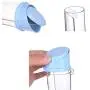 Klare Plastinspeelbehälter mit Schnappverschluss, Transparente Gewürzbehälter, Küchen-Lagerbehälter, Glas für Gewürze mit automatischem Deckel (Blau)