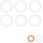 Argon Tableware Silicone Seals Rings for Glass Storage Jars - 77mm - for Jar Sizes 125ml to 200ml - Clear - Pack of 6