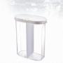 UPKOCH Transparent Food Storage Box with Fliptop Lid Plastic Crisper Kitchen with 2 Lattice Canned Cereals Sealed Cans Storage Tanks (White)