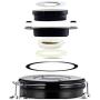 Coffee Beans Sealed Cans 304 Stainless Steel Coffee Bean Sealed Cans Dried Fruit Tea Cans With Exhaust Valve Sealed Jar Coffee Bean Stainless Steel Sealed Kitchen Storage (Color : C3, Size : L)