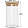 IDEALUX Food Storage Jar Set of 2（23oz）Glass Food Storage Jar with Airtight Seal Bamboo Lid, Clear Food Storage Container for Serving Tea, Coffee, Spice and More