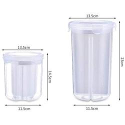 Kitchen Storage Jar Seasoning Box Storage Bottles Set Salt Jar 4 Grid Food Storage Container Plastic Container Keep the Food Dry(S,White)