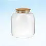Cabilock 900ml Bamboo Lid Storage Jar Borosilicate Glass Storage Jar Candy Jar Spice Jars Glass Storage Tank for Sugar Candy Cookie
