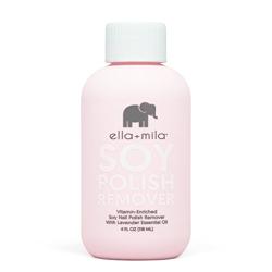 Ella+Mila Soy Nail Polish Remover - Acetone Free w/Lavender Essential Oil, Vitamin A, C, E Oil (4 ounces)