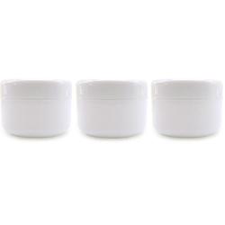 3PCS 250ml/Gram 8oz White Empty Refillable Plastic Cream Lotion Travel Packing Vial Bottles Pot Jars with PP Liner Makeup Storage Holder Container for Cosmetics Lip Balm Face Cream Ointments