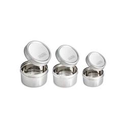 DALCINI Stainless Steel Twist Top Trio Set | 3 Nesting Food Storage Containers | Dishwasher Safe | BPA-Free | Plastic-Free Lunch Jars | Safe, Durable and Smell Proof Canister | Lunch Box