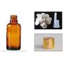 4PCS 5ml/10ml/30ml/50ml/100ml Empty Reusable Amber Glass Bottle Vial Jar Container with Gold Screw Lid and Inner Plug for Essential Oil Perfume Cosmetic (10ml)