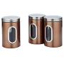 storage jar Grain container Food container Storage Box，Transparent stainless steel kitchen food grain sealed storage tank, brown set 3