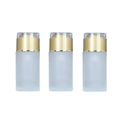 3PCS 30ml/1oz Leere Gefrorene Glas Lotion Flasche Kosmetik Behälter Lagerbehälter Glasflasche mit Golddeckel für Serum Emulsion Creme Ätherisches Öl (Farbe wie Bild)