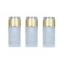 3PCS 30ml/1oz Empty Frosted Glass Lotion Bottle Cosmetic Container Storage Pot Jar Vials Dispenser with Gold Lid for Serum Emulstion Cream Essential Oil(Color As Photo)